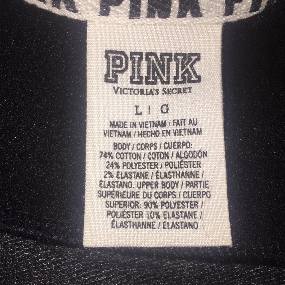 PINK Victorious Secret black zip-up jacket
